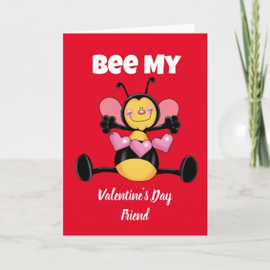 Carte de fête Bee My Valentine's Day Friend (Devant)