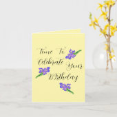 Carte de Fête : C'est l'heure de briller . (Fleur jaune)