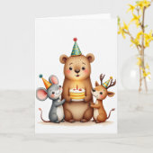 Carte de fête Charming Critters (Fleur jaune)