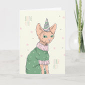 Carte de Fête - Chat Sphynx (Devant)