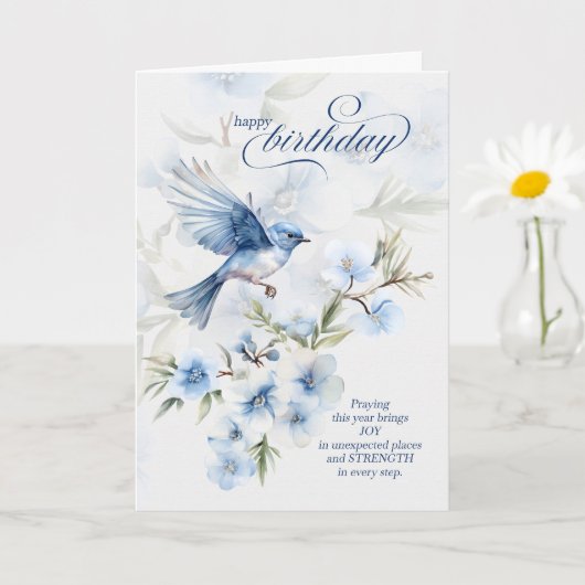 Carte de Fête Chrétienne Force à Chaque Pas Oiseau (Petite plante)