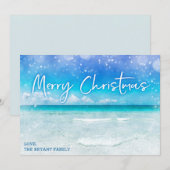 CARTE DE FÊTE COÔTIÈRE Noël de plage tropicale Mer (Devant / Derrière)