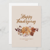 carte de fête d'action de grâce de récolte d'autom (Devant / Derrière)