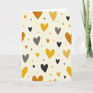 Carte de fête d'anniversaire à motif de cœur doux