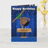 Carte de fête d'anniversaire avec message secret p (Fleur jaune)