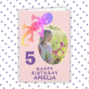 Carte de fête d'anniversaire avec photo de filles