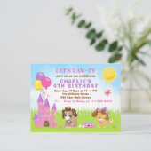 Carte de fête d'anniversaire Château Rose pour Chi (Debout devant)