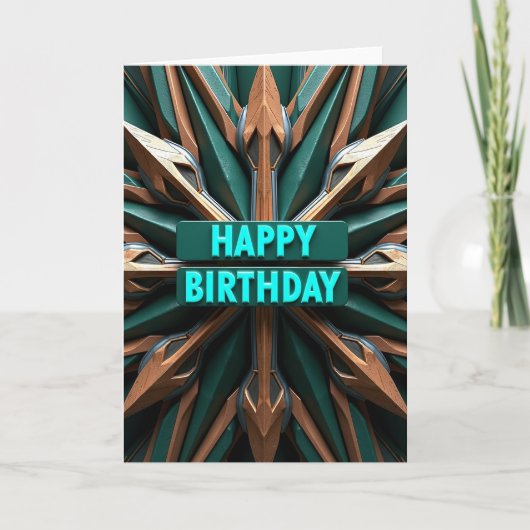 Carte de fête d'anniversaire complexe (Devant)