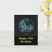 Carte de fête d'anniversaire conçue avec le signe (Fleur jaune)