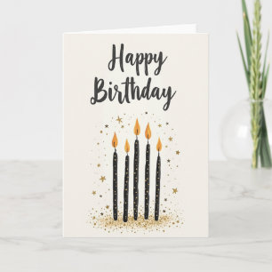 Carte de fête d'anniversaire élégante avec flammes