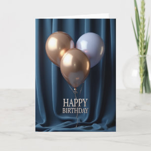 Carte de Fête d'Anniversaire Élégante avec Lueur