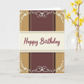 Carte de fête d'anniversaire élégante et script (Fleur jaune)