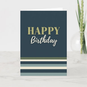 Carte de fête d'anniversaire en texte Navy Luxe