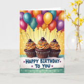 Carte de fête d'anniversaire fantaisiste (Fleur jaune)