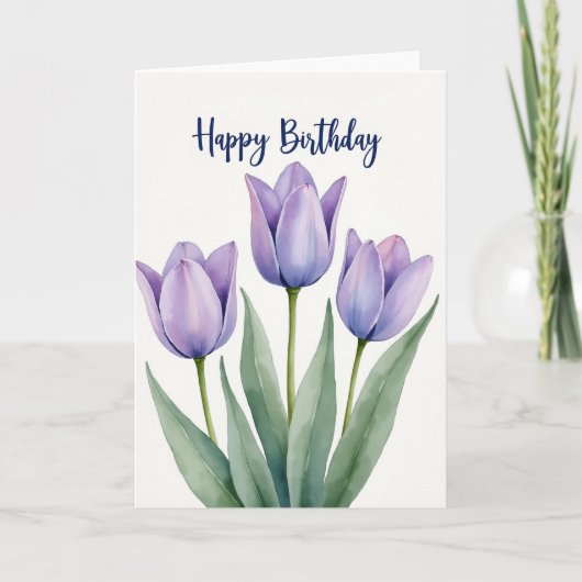 Carte de Fête d'Anniversaire Fleur de Lilas (Devant)