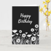 Carte de Fête d'Anniversaire Fleurie Prairie Douce (Fleur jaune)