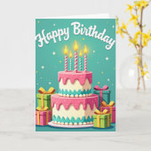 Carte de fête d'anniversaire florale (Fleur jaune)