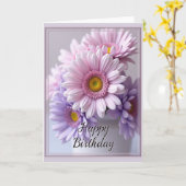Carte de Fête d'Anniversaire Florale Douce (Fleur jaune)
