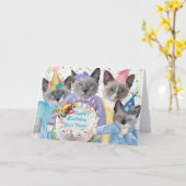 Carte de fête d'anniversaire Kittens (Fleur jaune)