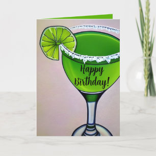 Carte de fête d'anniversaire Margarita au citron C