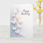 Carte de fête d'anniversaire papillon de rêve (Fleur jaune)