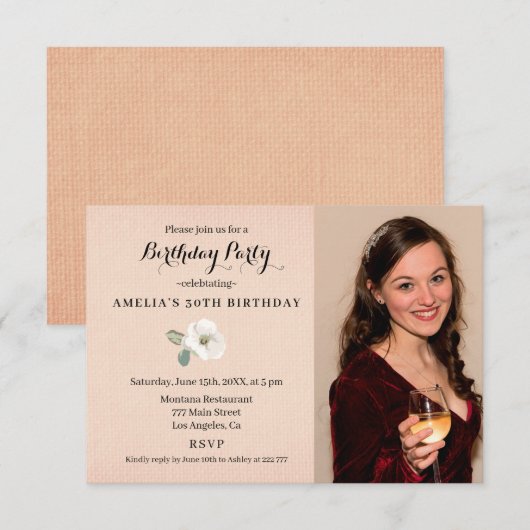 Carte de fête d'anniversaire personnalisée avec ph (Devant / Derrière)