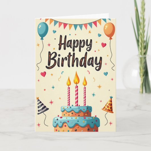Carte de fête d'anniversaire triangulaire (Devant)