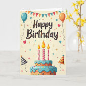Carte de fête d'anniversaire triangulaire (Fleur jaune)