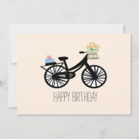 Carte de Fête d'Anniversaire Vélo Vintage Fleur