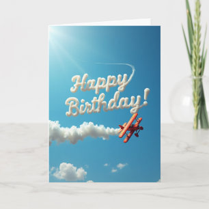Carte de fête d'avion rouge