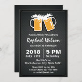 Carte de fête de bachelor avec bières Pixel et mét (Devant / Derrière)