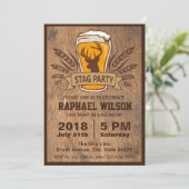 Carte de fête de bachelor avec boisson & cerf (Debout devant)