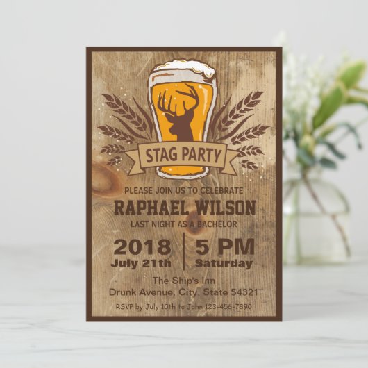 Carte de fête de Bachelor avec un thème rustique b (Debout devant)