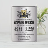 Carte de fête de bachelor de cerf d'orge de bière  (Debout devant)
