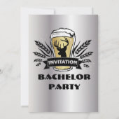 Carte de fête de bachelor de cerf d'orge de bière  (Dos)