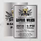 Carte de fête de bachelor de cerf d'orge de bière  (Devant / Derrière)