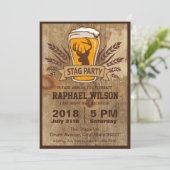 Carte de fête de Bachelor Party rustique bière & c (Debout devant)