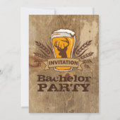 Carte de fête de Bachelor rustique avec bière et c (Dos)
