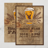 Carte de fête de Bachelor rustique avec bière et c (Devant / Derrière)