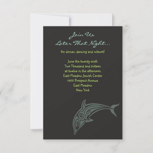 Carte de fête de Bat Mitzvah DOLPHINS DANSEURS (Devant)