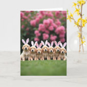 Carte de fête de chiots dorés (Fleur jaune)