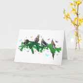 Carte de fête de cockatiel (Fleur jaune)
