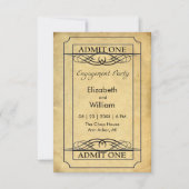 Carte de fête de fiançailles de billet de cinéma a (Devant)