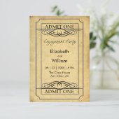 Carte de fête de fiançailles de billet de cinéma a (Debout devant)