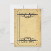 Carte de fête de fiançailles de billet de cinéma a (Dos)