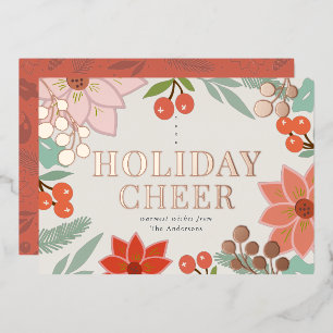 Carte de fête de fin d'année à motif de poinsettia