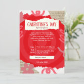 Carte de fête de Galentine's Day Scrapbook Rouge (Debout devant)