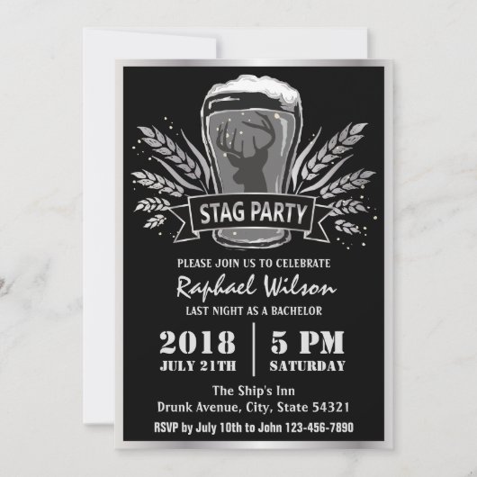 Carte de fête de garçon Modern Beer Barley (Devant)