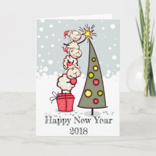 Carte de fête de la bonne année 2018