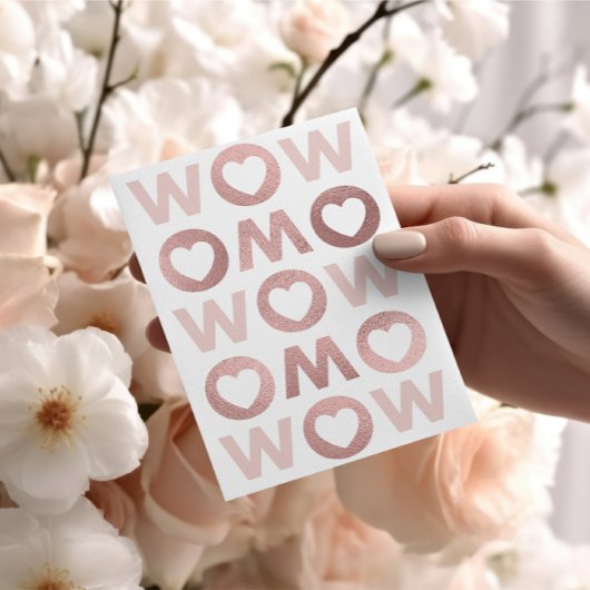 CARTE DE FÊTE DE LA MÈRE BOLD WOW MOM Blush Pink